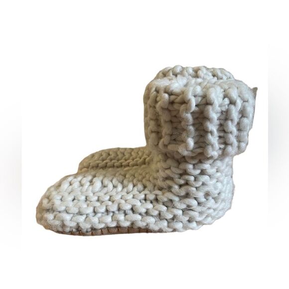3 for $30! Used lemon knitted fuzzy slippers - Picture 6 of 6